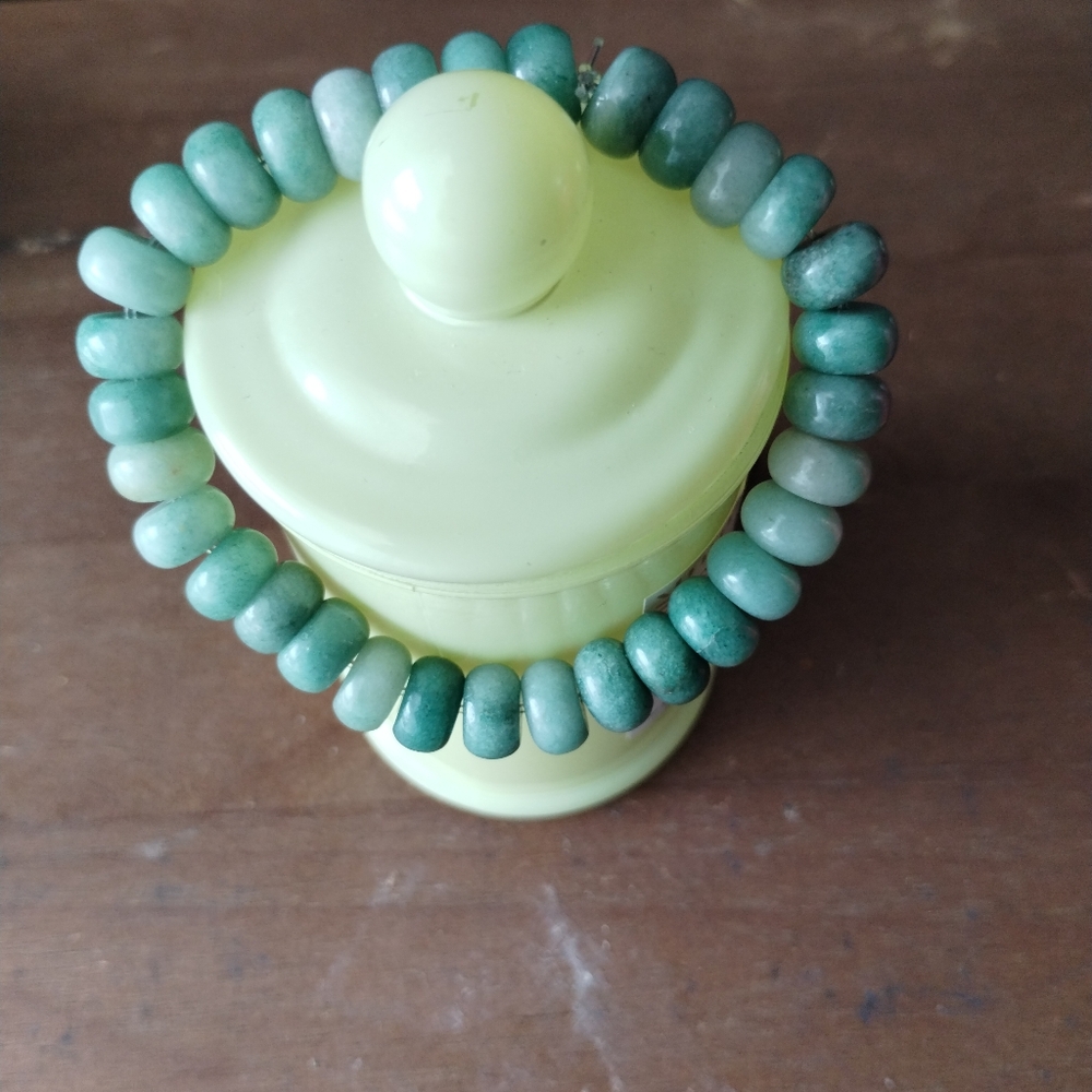 Hand Crafted Green Aventurine Stretched Gemstone Bracelet